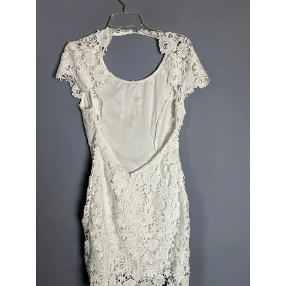 Lulus Girls White Floral Lace Special Occasion Dress Size XL 14 16 JMD 8344